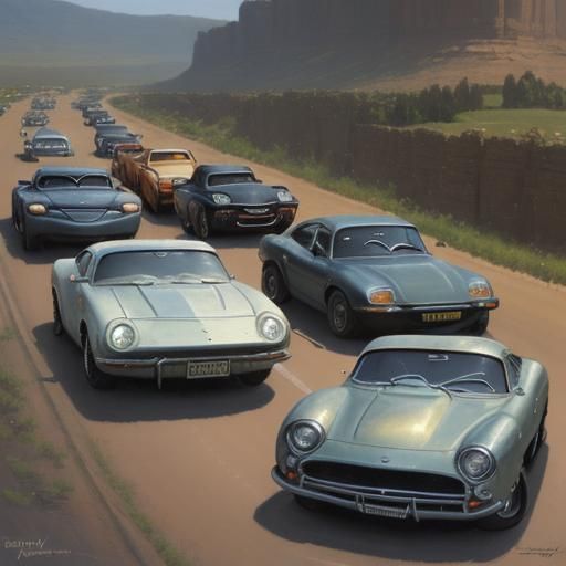 Cars in Oil Painting Style