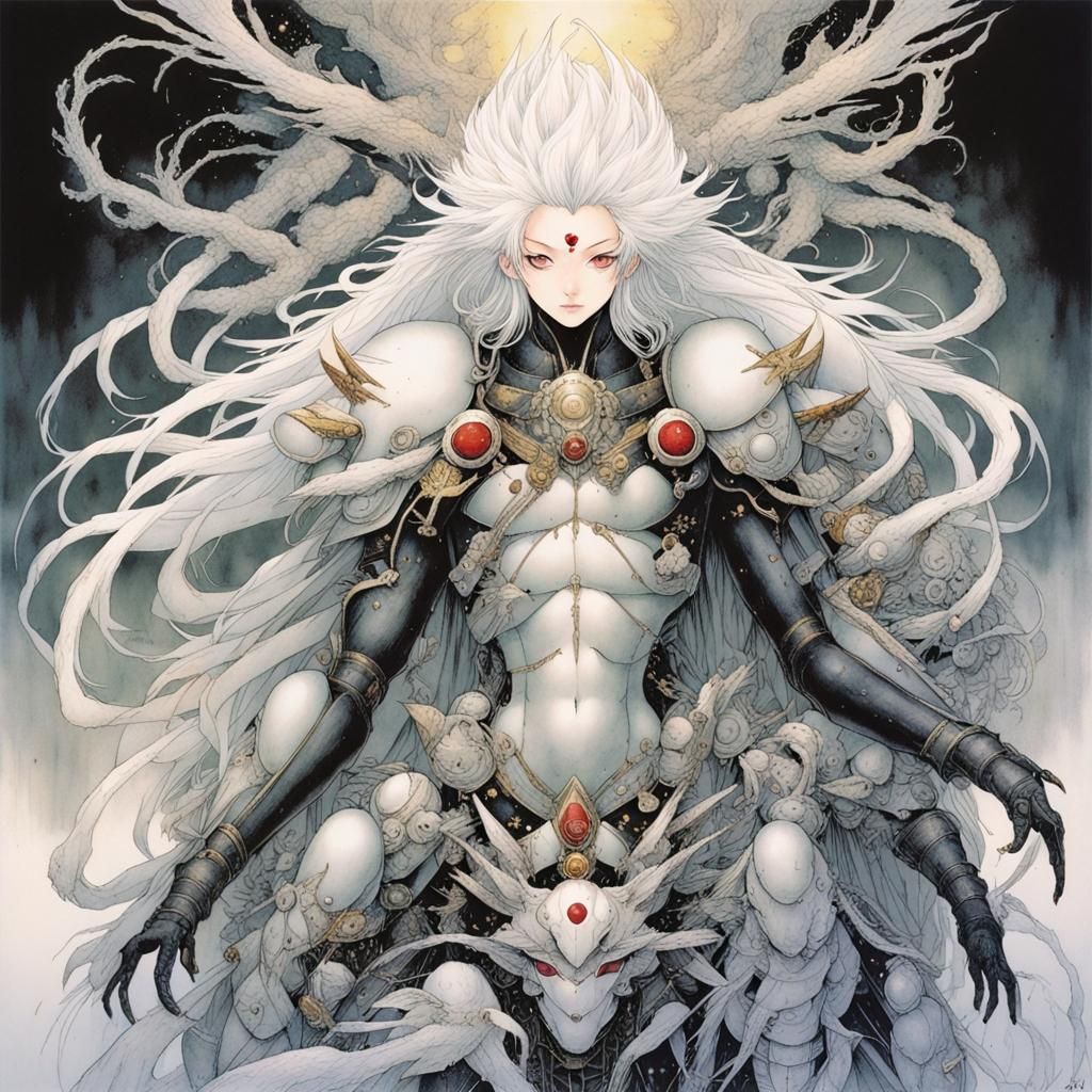 Ethereal Fantasy Illustration in Amano Style