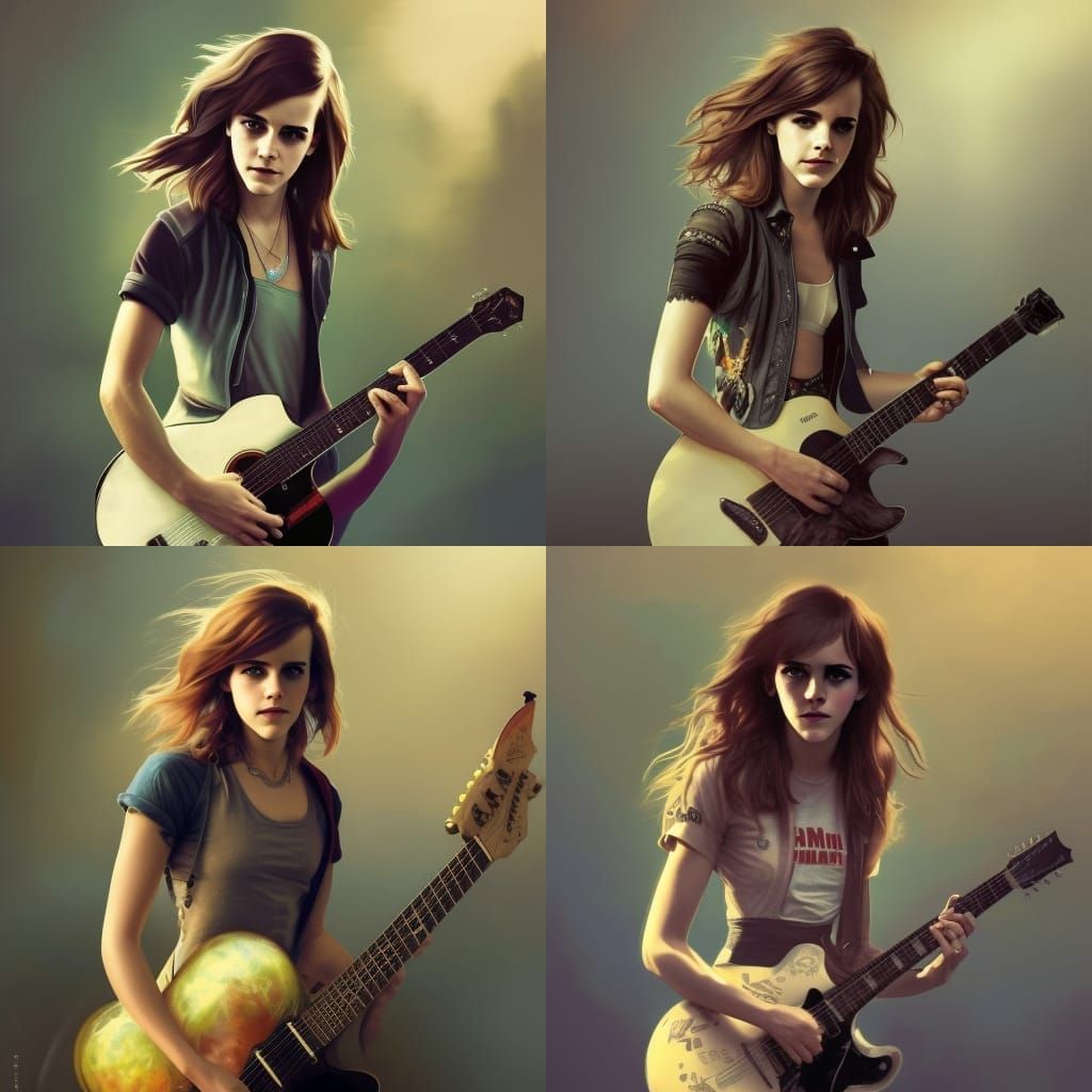 Punk Rocker Portrait in Art Nouveau Style