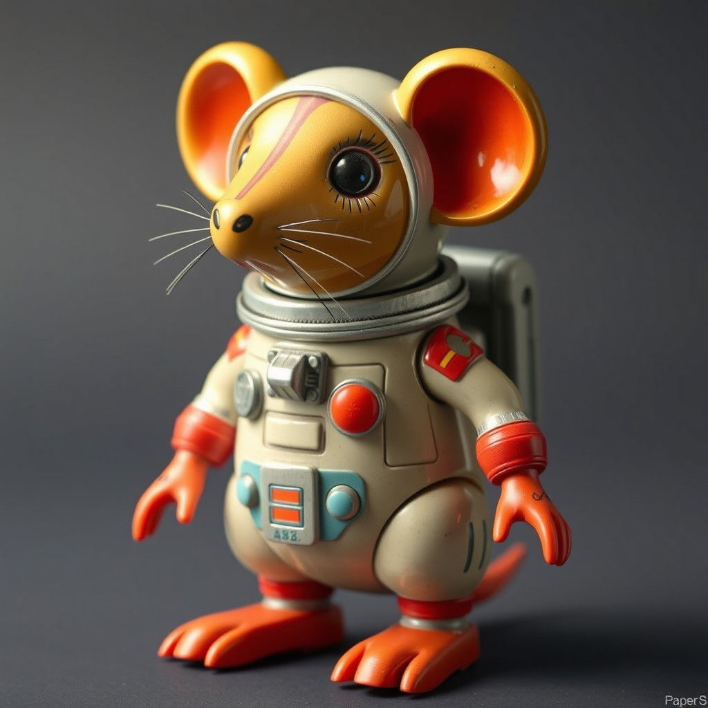 Futuristic Toy Mouse: Space Era Art