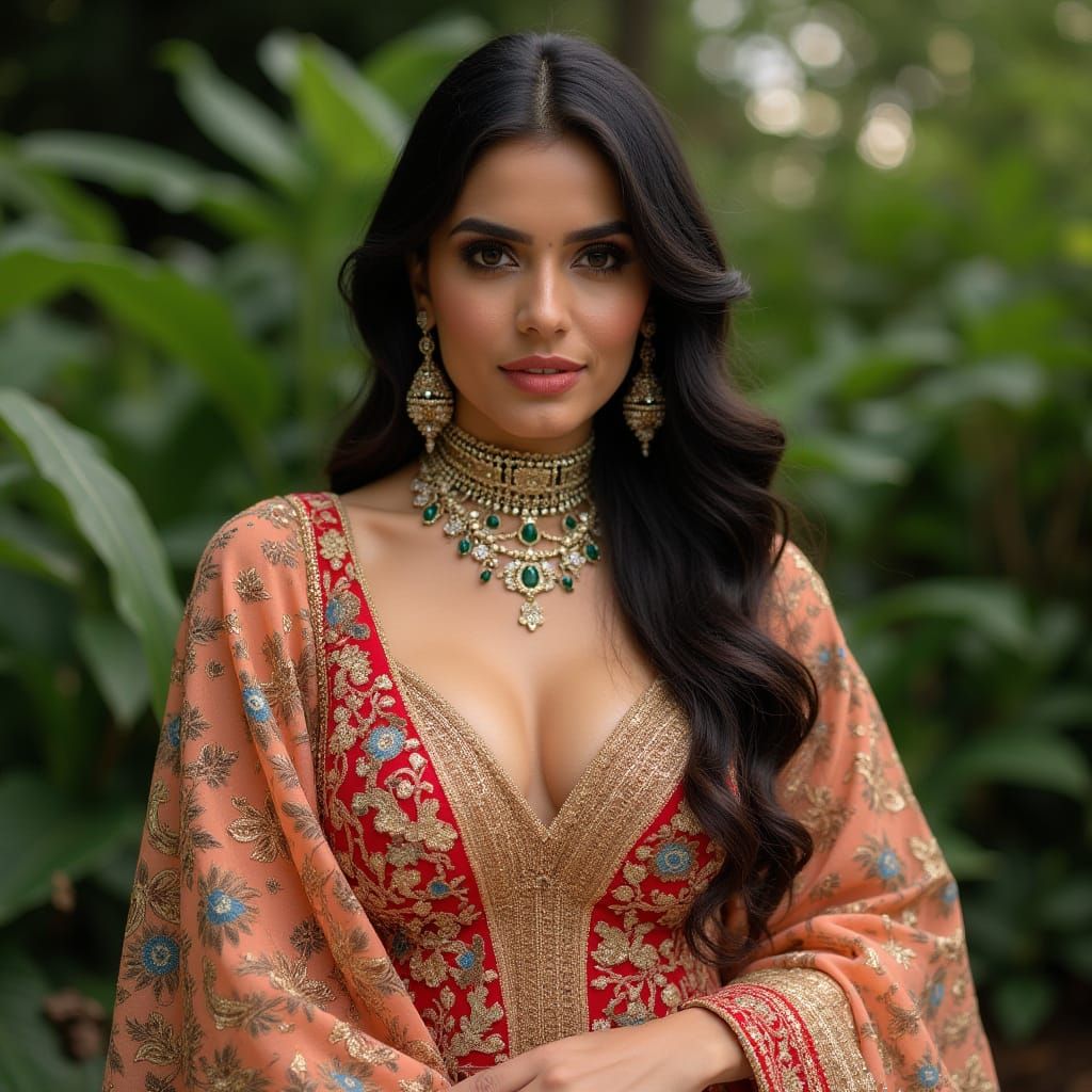 British Singer Actress Jasmin Walia in Elegant Indian Attire