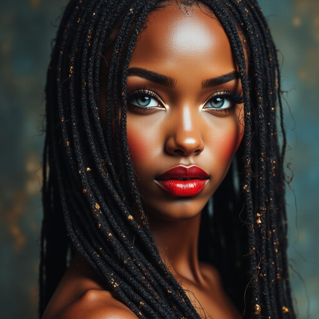 African Goddess Portrait in Vogue Style
