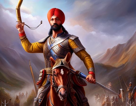 Victorious Sikh Army at Khyber Pass: Hyperrealistic Splash A...