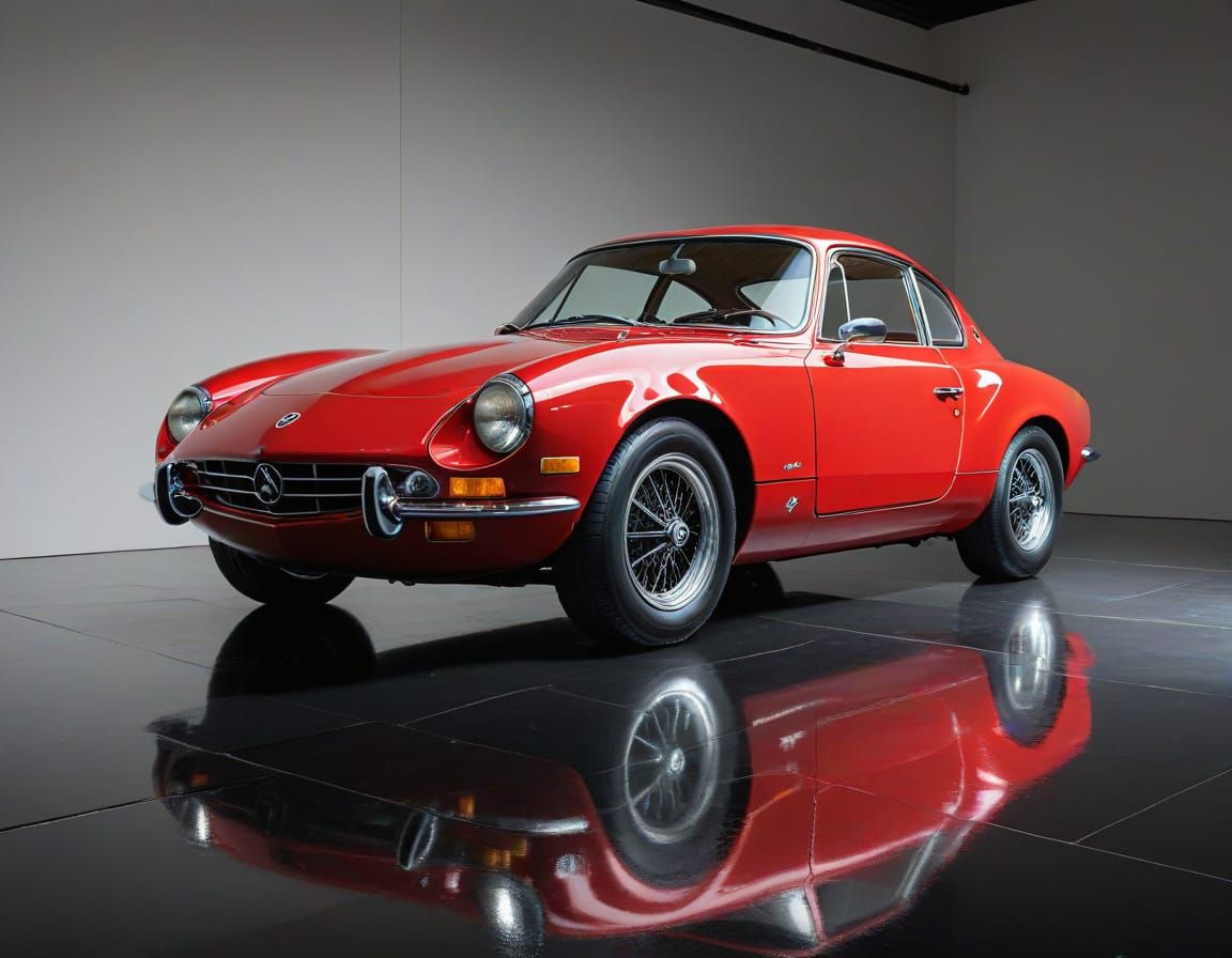 1972 Alpine A110 Red Car Auto Show Display
