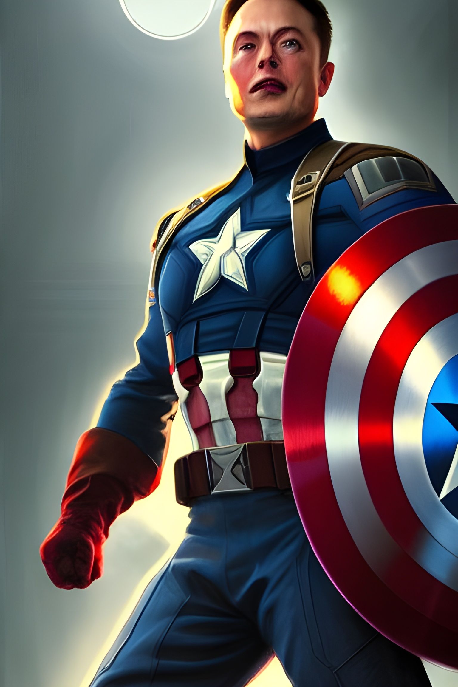 Elon Musk as Captain America: Digital Art Portrait