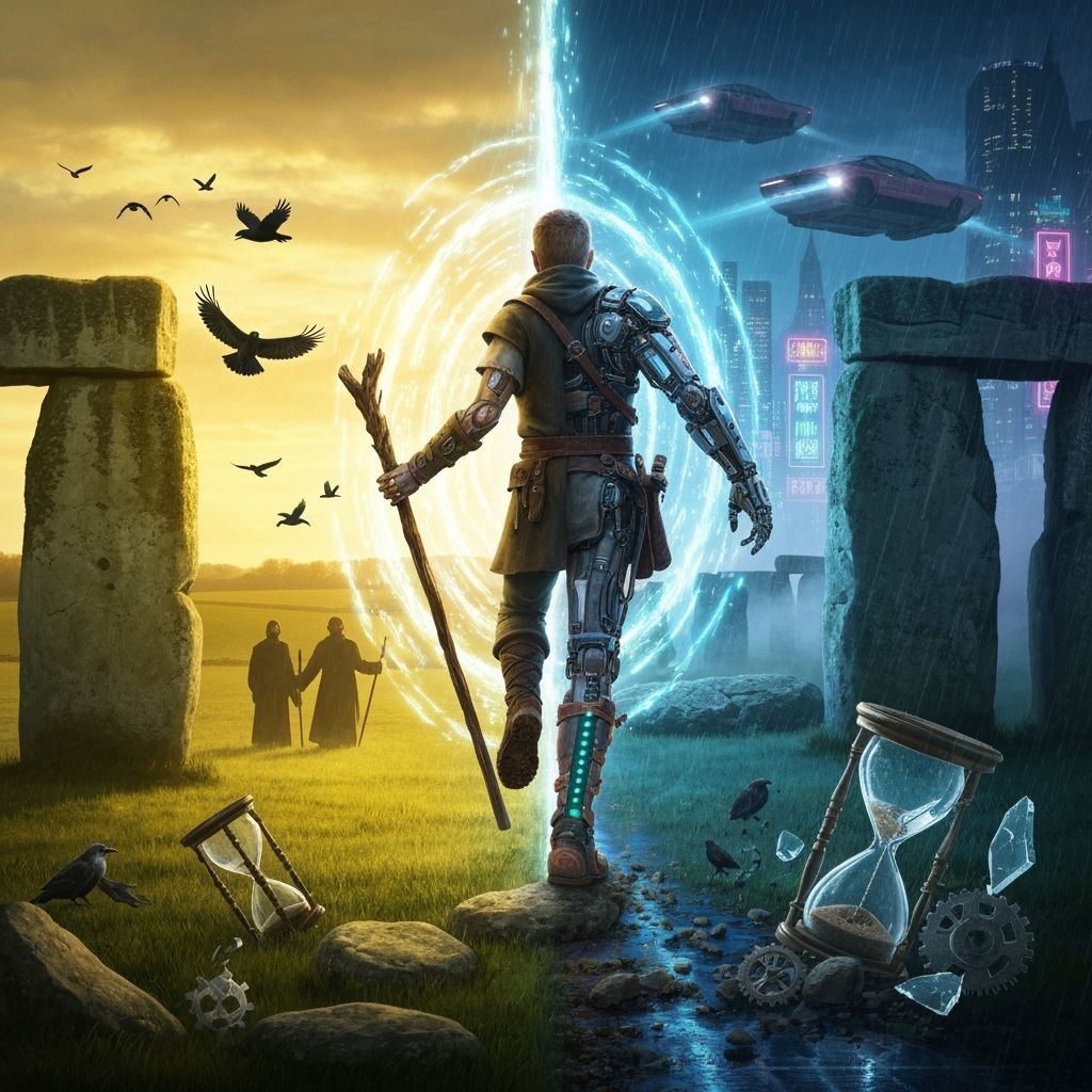 Sorcerer's Time Portal Between Past and Future