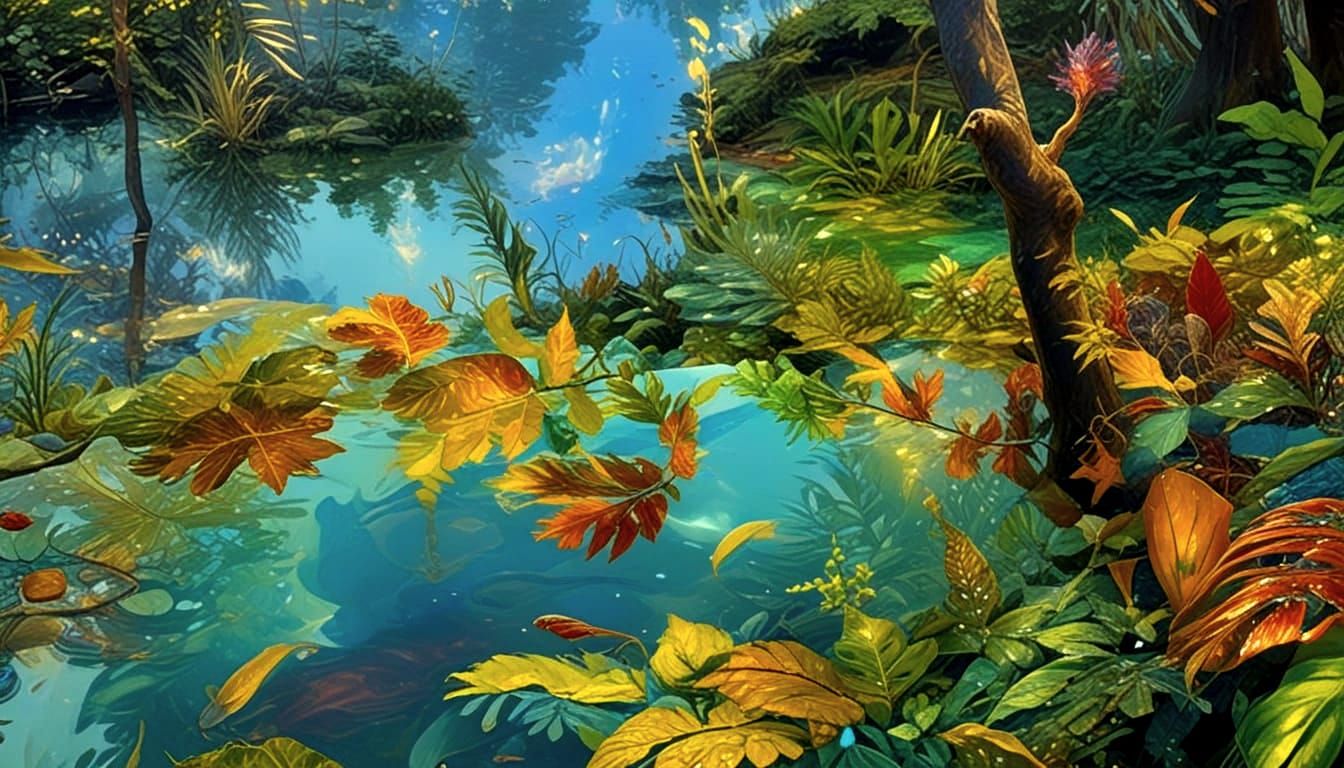 God Pan Frolics in Golden Enchanted Forest