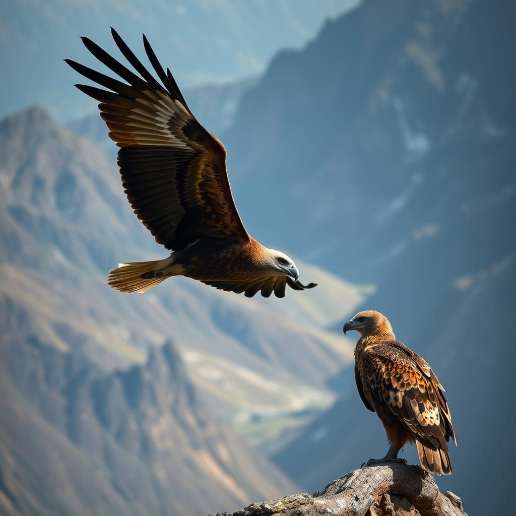 Condor Hunt: Dramatic Landscape in Romantic Style