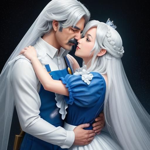 Super Mario and Tippi Kiss in Vintage Photo