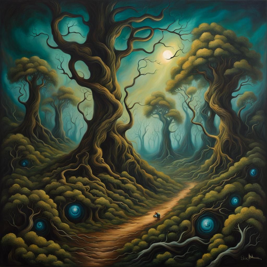 Eldritch Forest in Surrealist Style