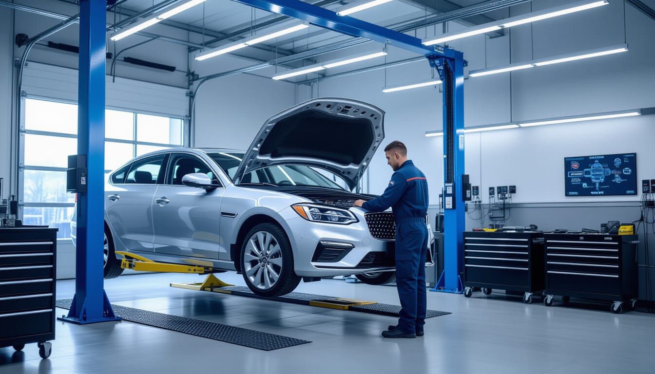 Expert Car Maintenance in Realistic Digital Art Style