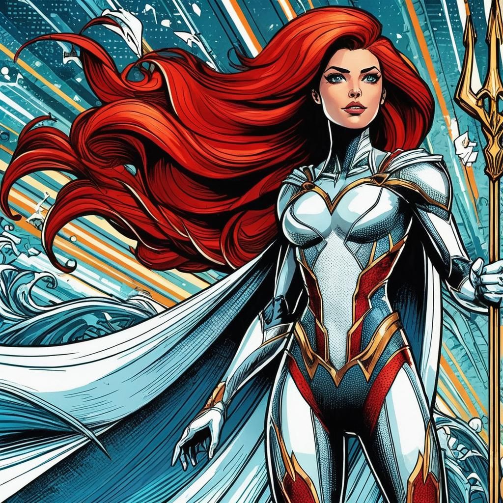 Superhero Team Assembled in City, Comic Book Art