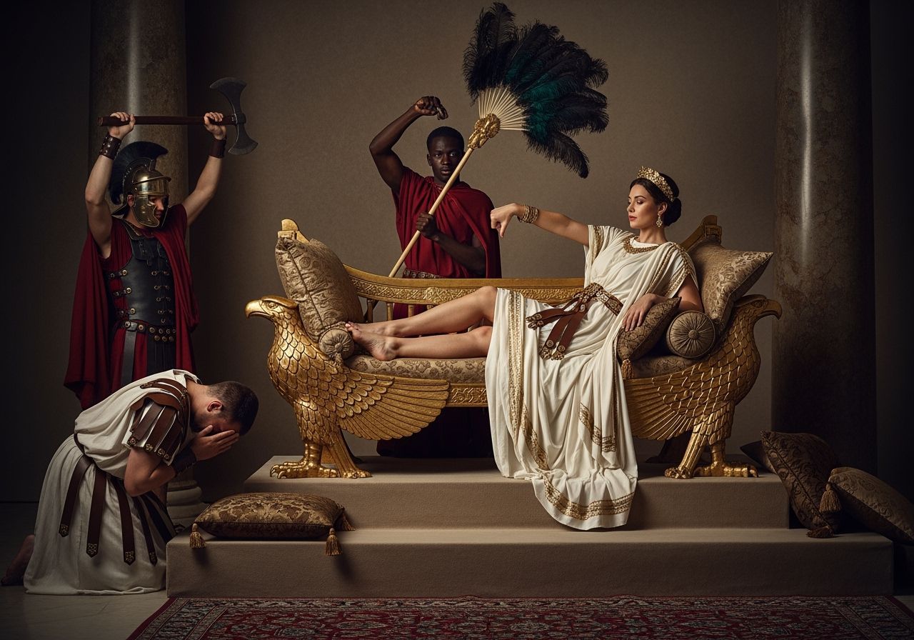 Roman Empress Lounging on Eagle Chaise Longue