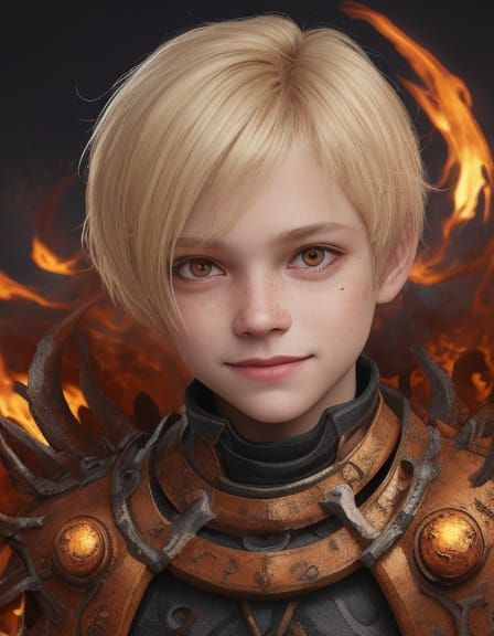 Eldritch Horror: Blond Child with Fiery Aura