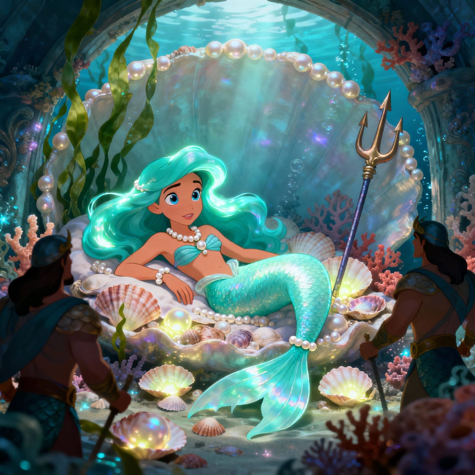 Disney Animation Style Mermaid Goddess Poseidonia
