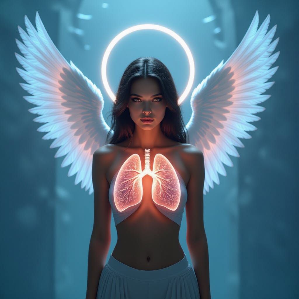 Ethereal Internal Wings: Biomechanical Cyberpunk Fusion