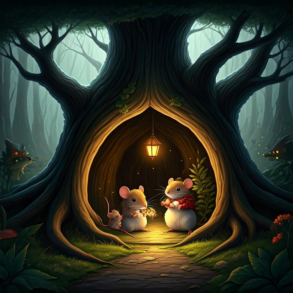 Whimsical Woodland Sanctuary Protects Family of Mice