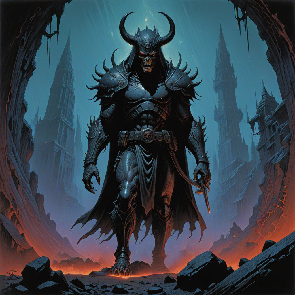 Surreal Horror Landscape in Dark Fantasy Style