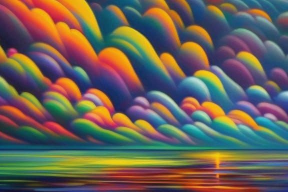 Swirling Flowers in Neo-Impressionist Oil Painting