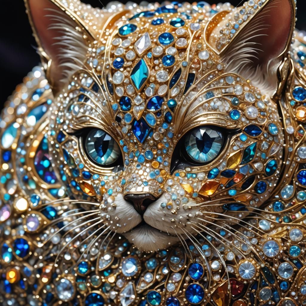 Diamond Cat Purse: Whimsical Fantasy Art