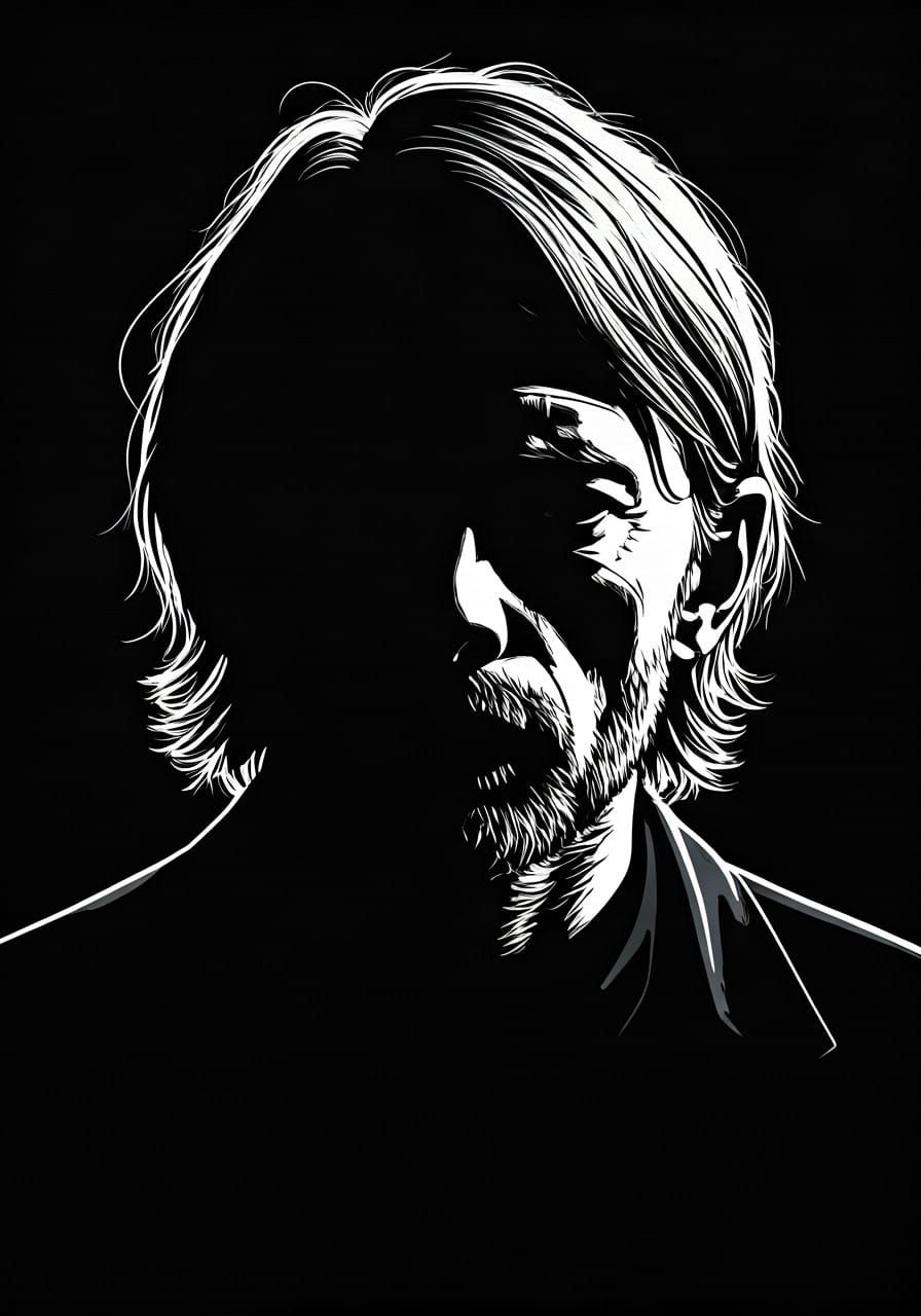 Thom Yorke in Monochromatic Portrait