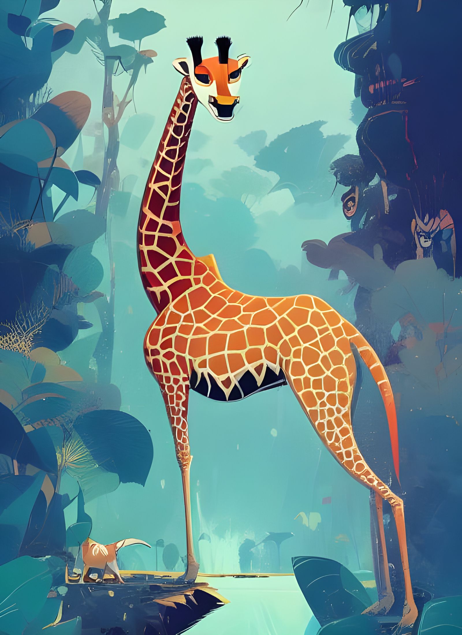 Madagascar Animals in Composite Art Style