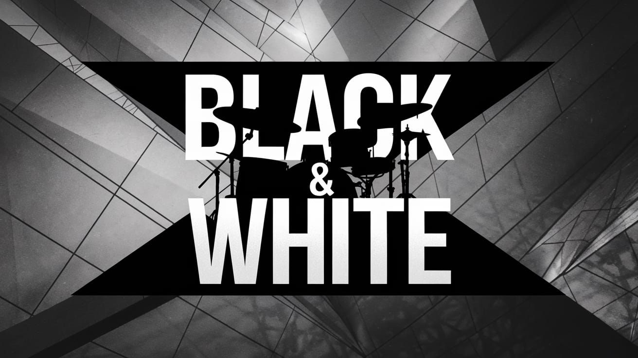 Black & White Drums on Angular Backdrop
