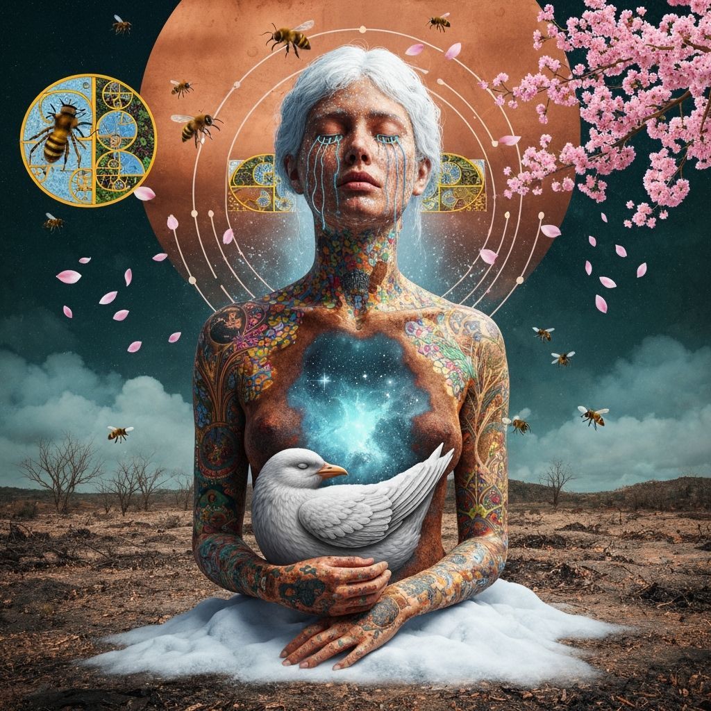 Bio Art Collage of Exile Rebel in Moonlit Forest