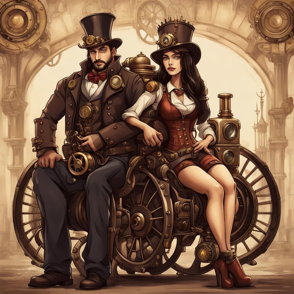 Steampunk King and Queen in Love