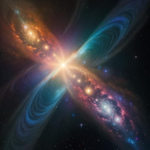 Iridescent Nebula Explosion in Deep Space