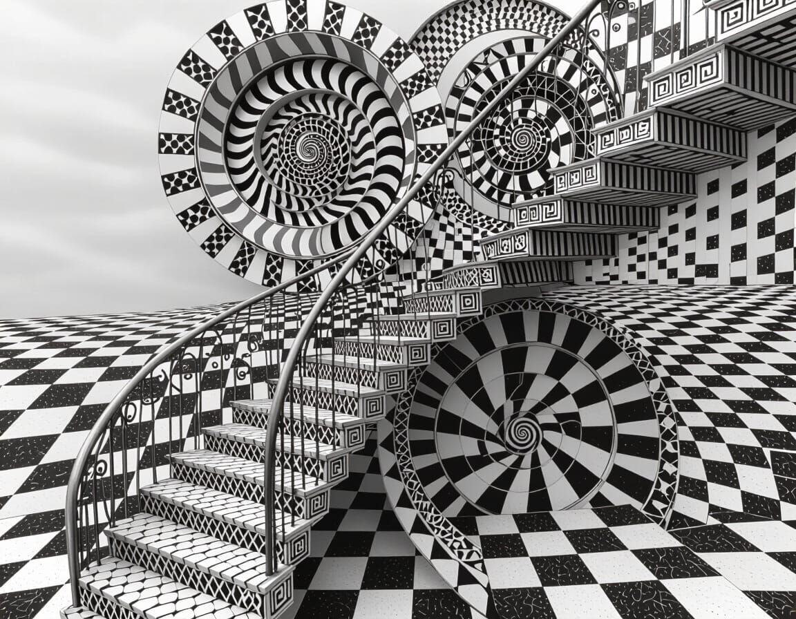 Surreal Wirework Sculpture in Geometric Style
