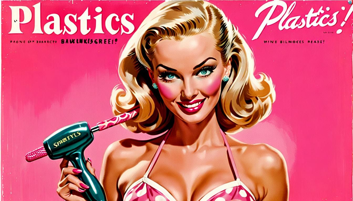 Vintage Ad: Blonde in Bikini with Sausage