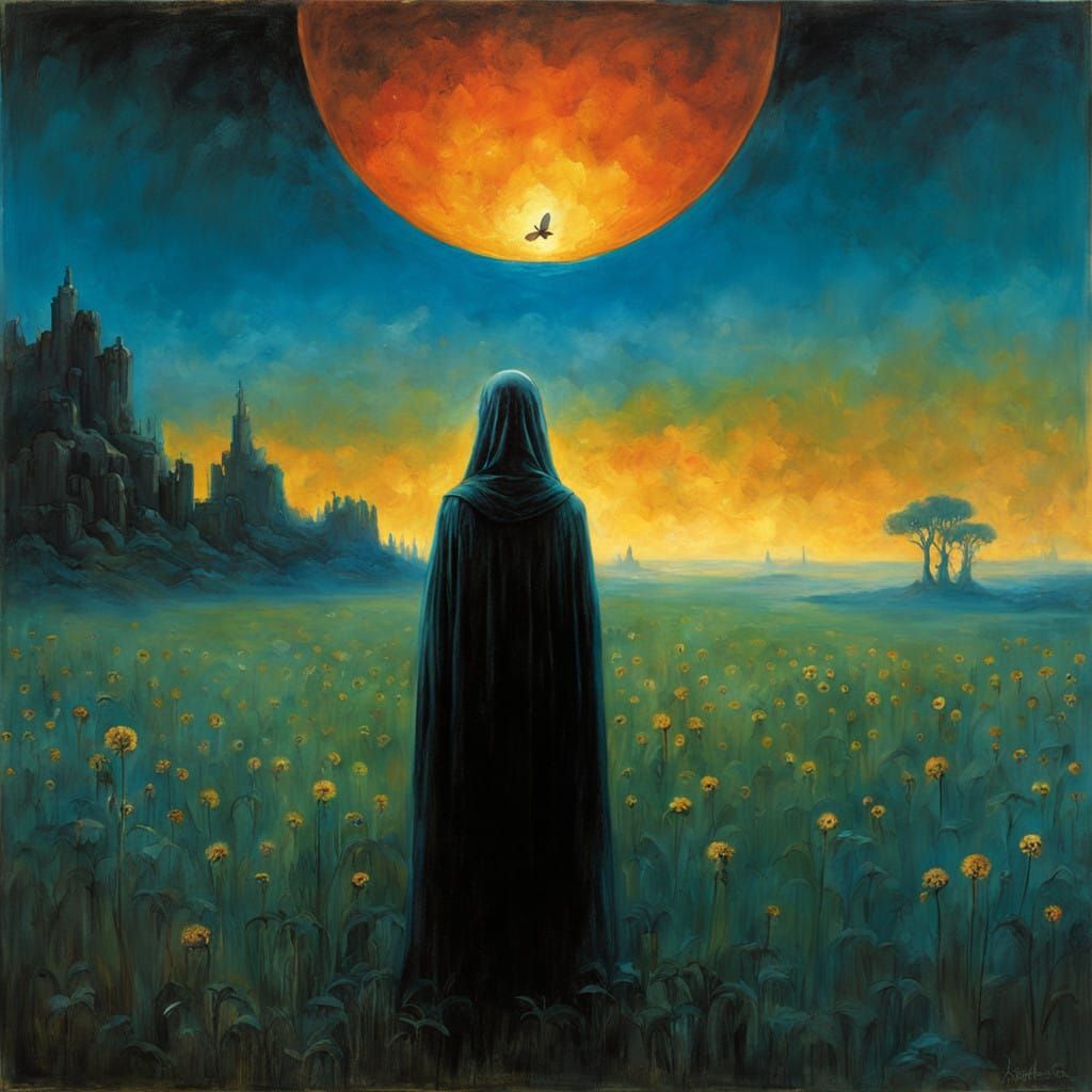 Surreal Encounter Between Light and Shadows in Ethereal Land...