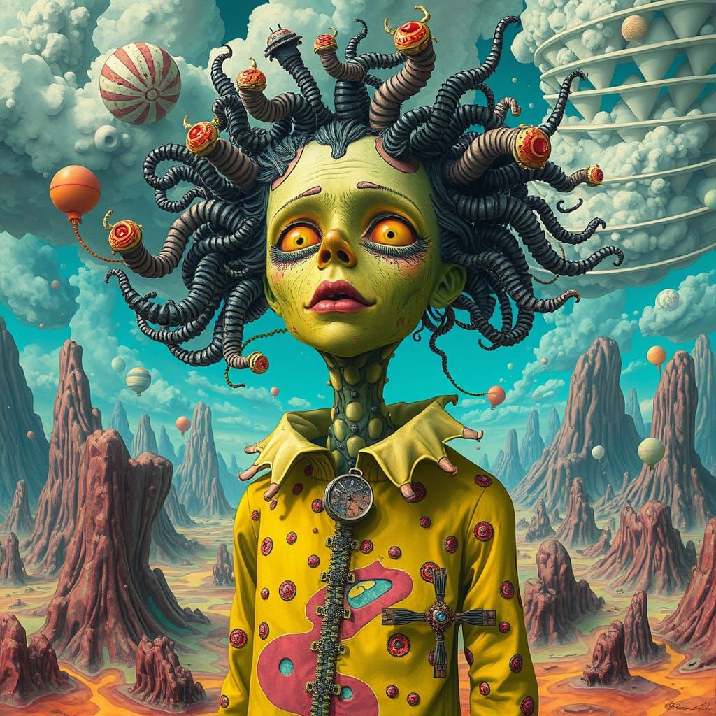 Surreal Persona in a Dreamlike Fantasy Realm