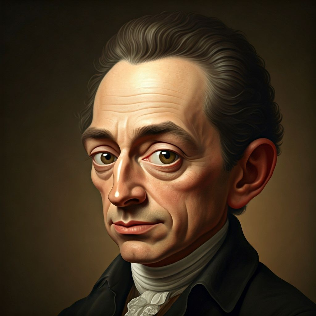 Famous Historical Figure Caricature with Exaggerated Feature...