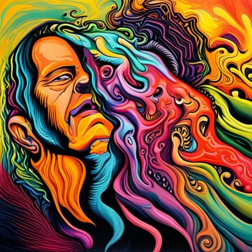 Graffiti Art of a Man in Street Style