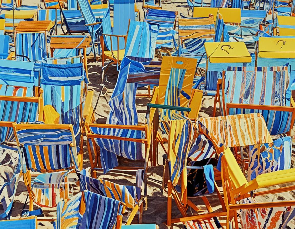 Abstract Beach in Fauvist Expressionism