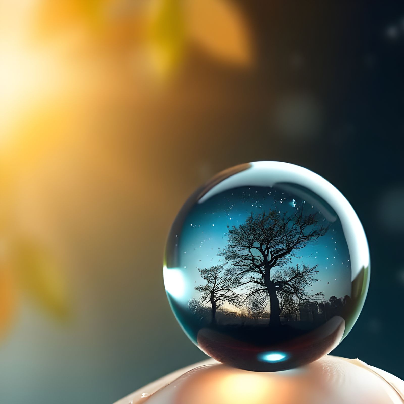 Macro Tear Reflecting Life's Moments