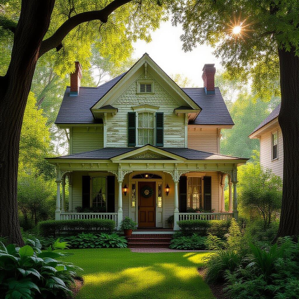 Classic House in Nature Photographed in Ansel Adams Style