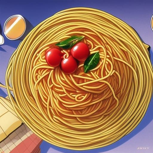 Spaghetti in Anime Style