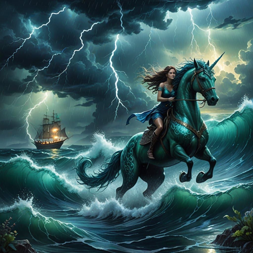 Surreal Underwater Scene in Vibrant Oceanic Colors