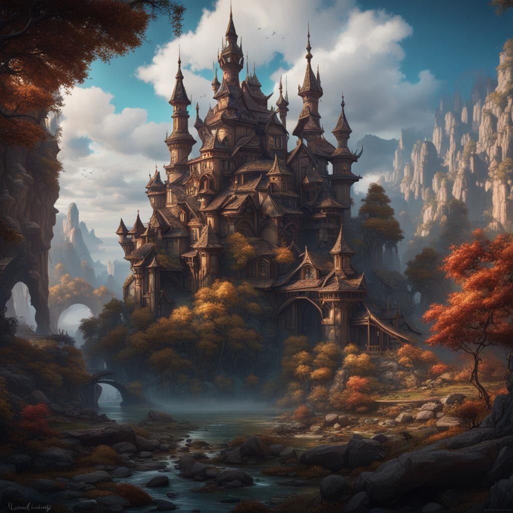 Sakura and Dragon in Detailed Fantasy Painting