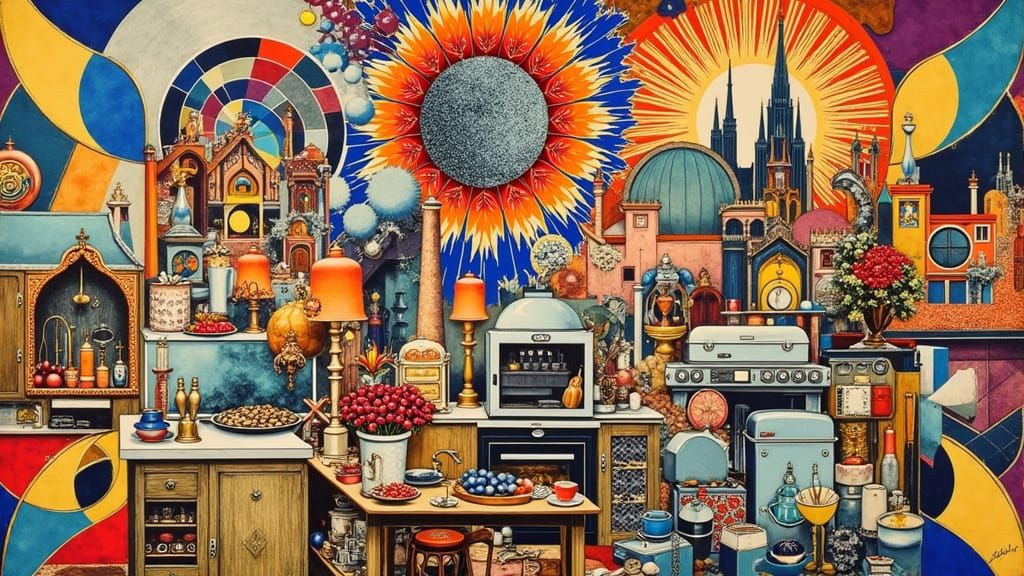 Bauhaus surrealism melting distortions mind bending cracked ...