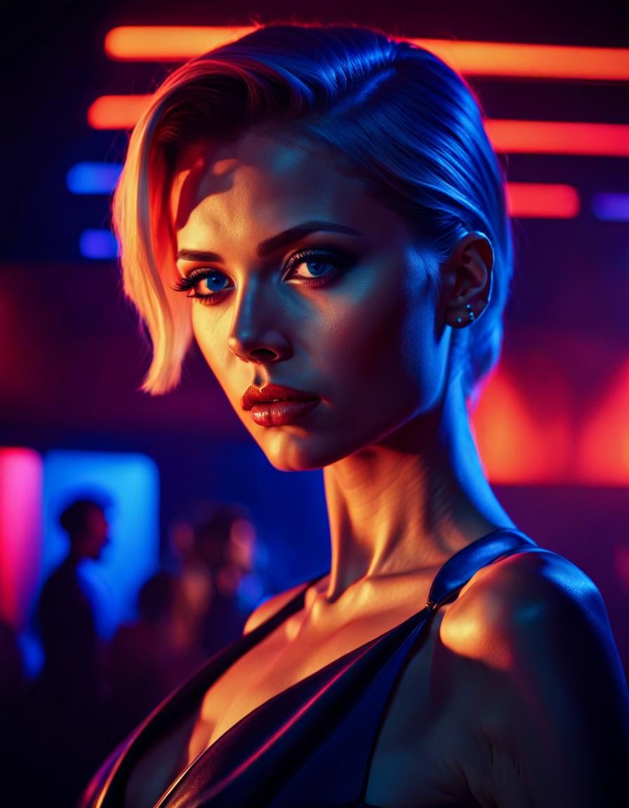 Polish Woman in Nightclub: Cinematic Digital Painting