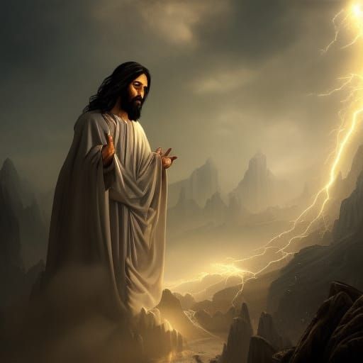 Jesus Christ Resurrecting in Epic Art Style