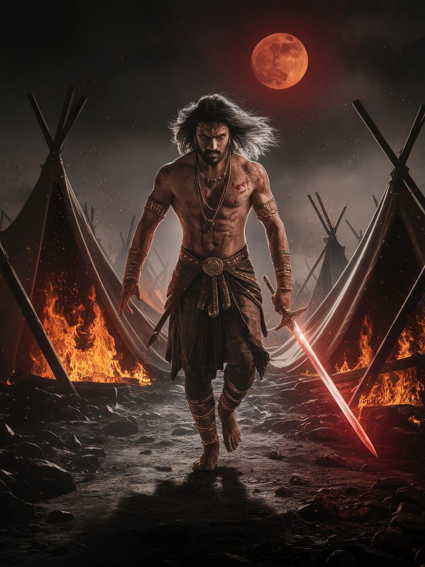 Wrath of Ashwatthama: A Baroque-Style War Portrait