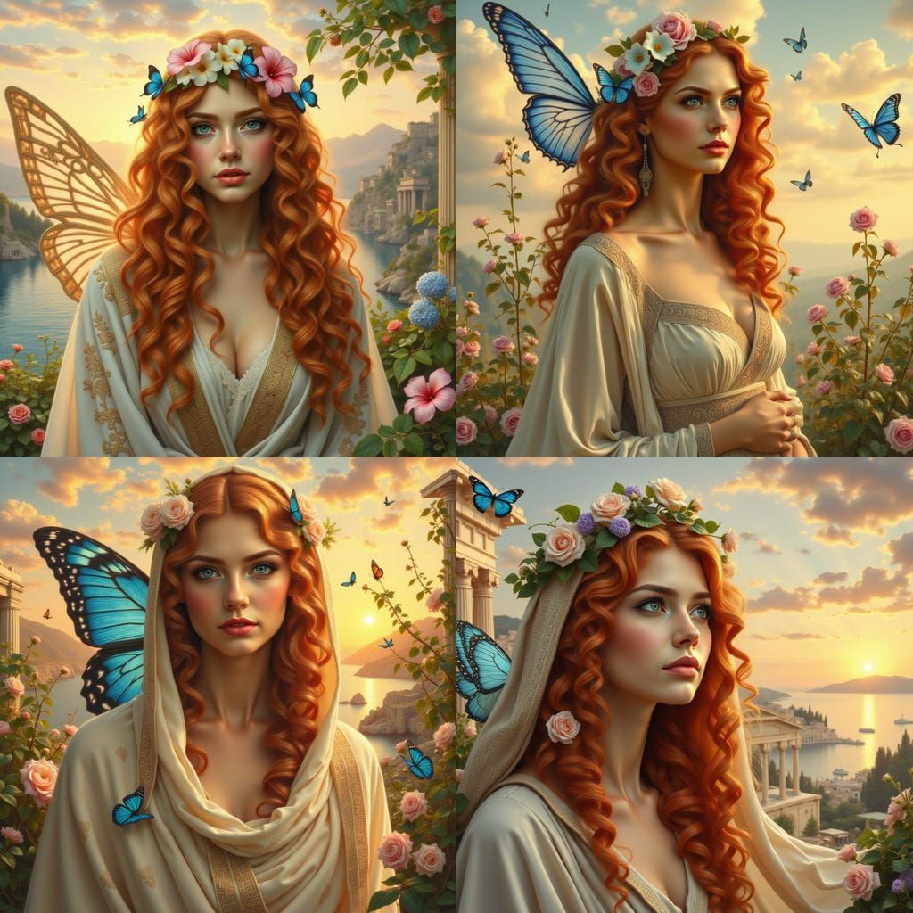 Greek Goddess in Sunset Glory