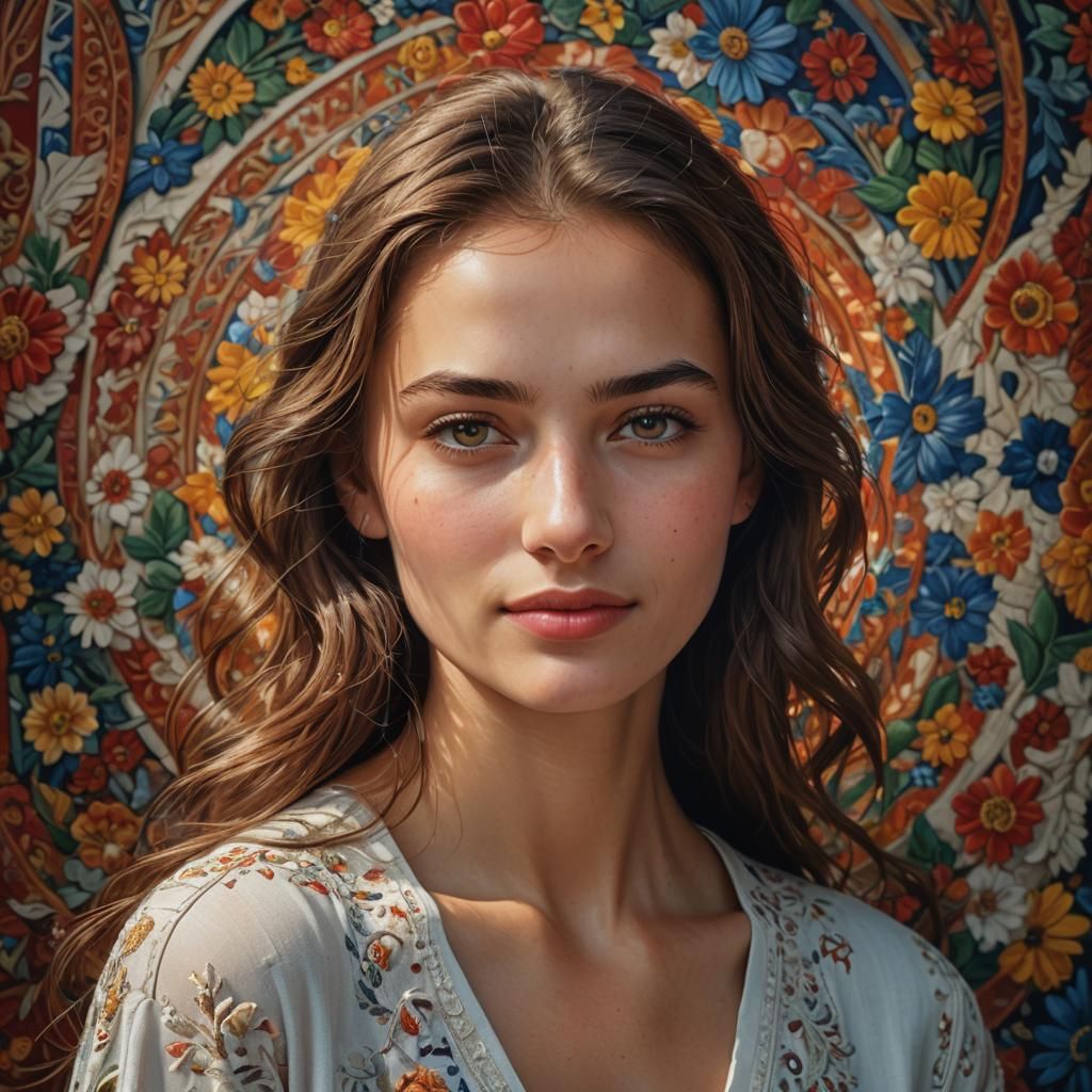 Stunning Bulgarian Model Portrait in Photorealistic Style