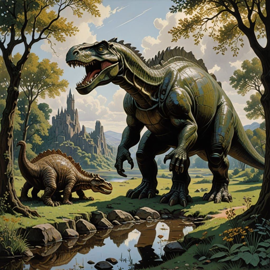 Workers Balance on Monument Steins, Surrounded by Nephilim a...