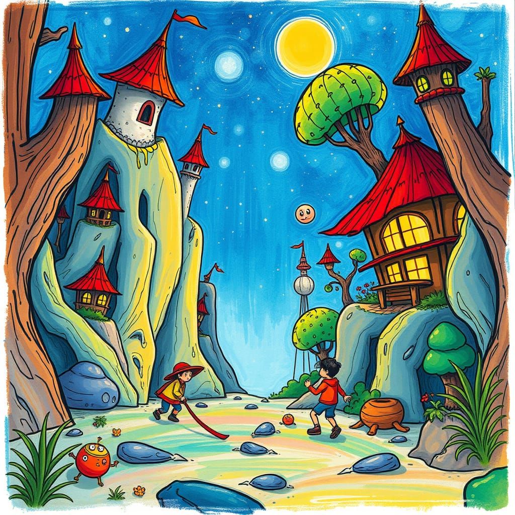 Children's Drawings Transform into Vibrant Worlds